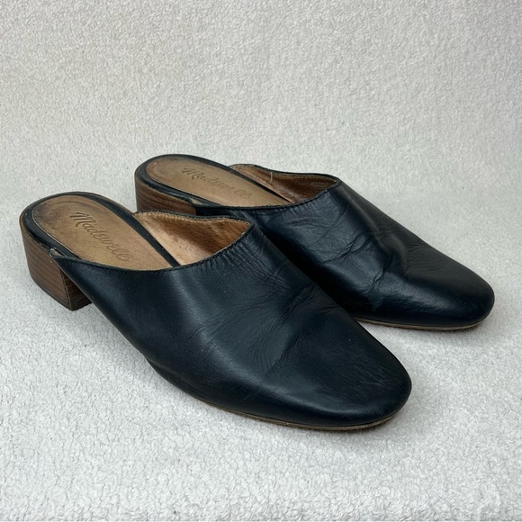 Madewell Leather Slip On Mules-Black-Women’s 7-Classic-Casual-Professional-Flats - Picture 1 of 10